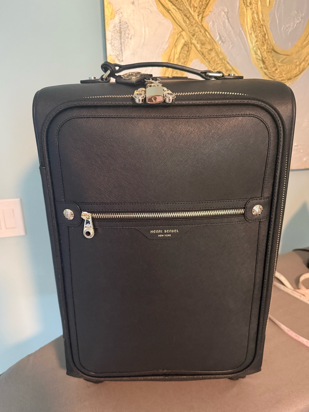 Henri Bendel Black Rolling Carry-On Bag with Cover
